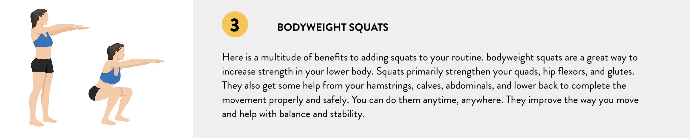 Ensure bodyweight squats